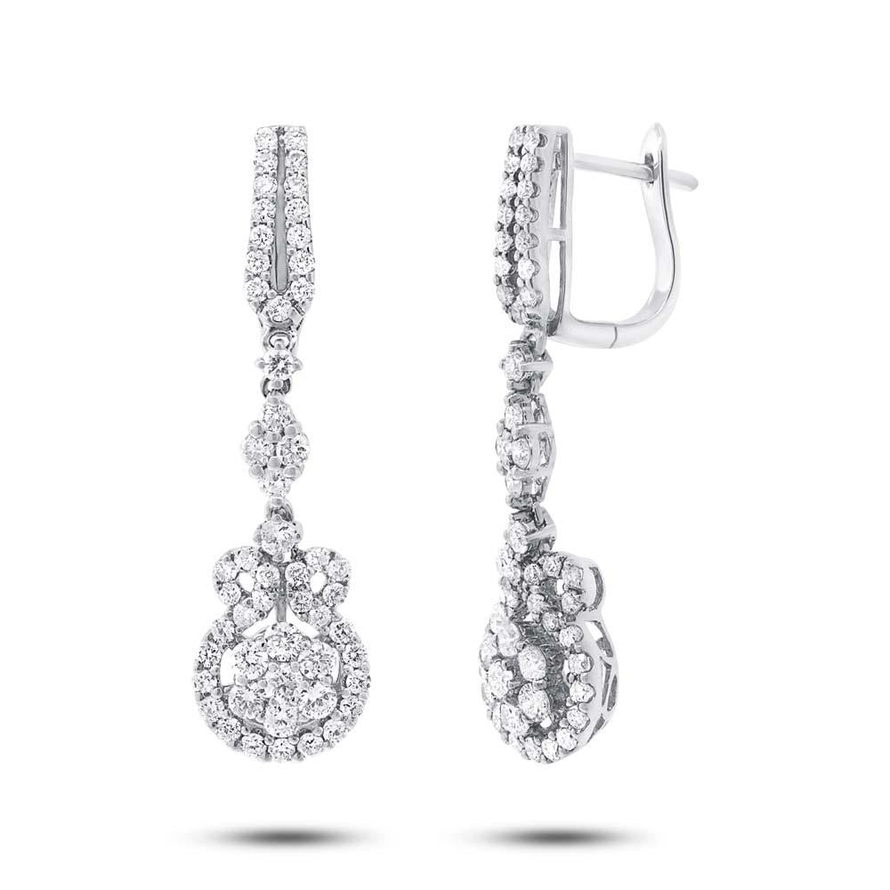 18k White Gold Diamond Earring - 1.76ct
