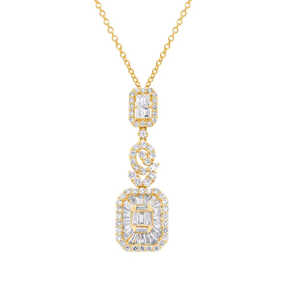 18k Yellow Gold Diamond Pendant - 2.40ct