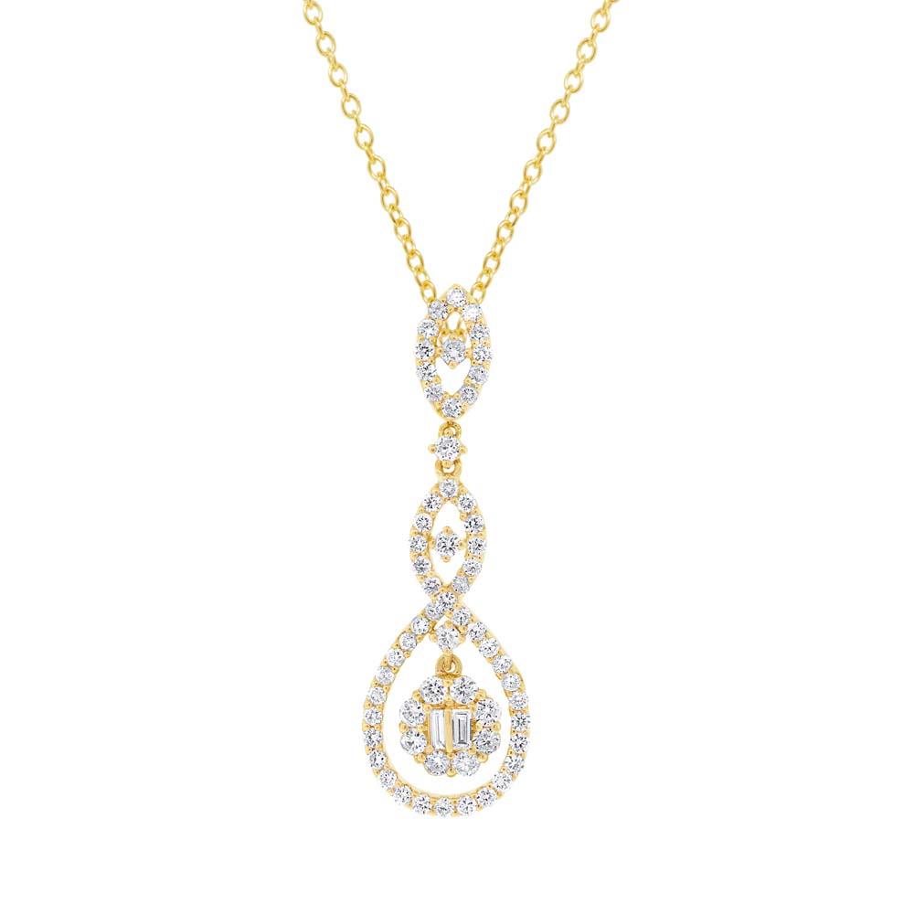 18k Yellow Gold Diamond Pendant - 1.35ct