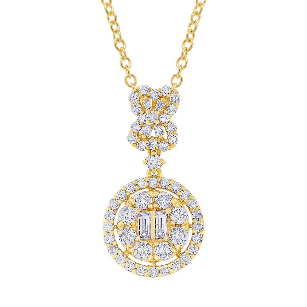 18k Yellow Gold Diamond Pendant - 1.24ct