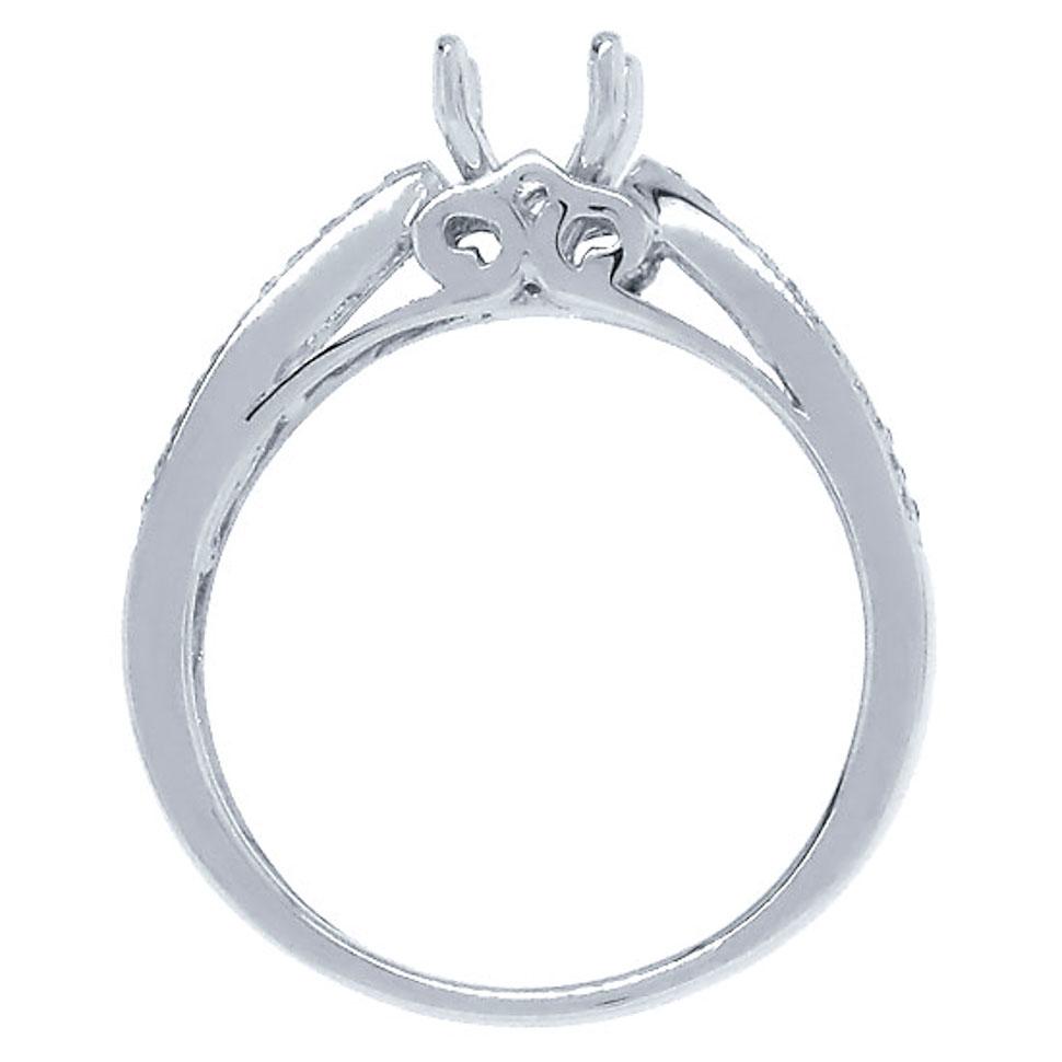 14k White Gold Diamond Semi-mount Ring - 0.44ct