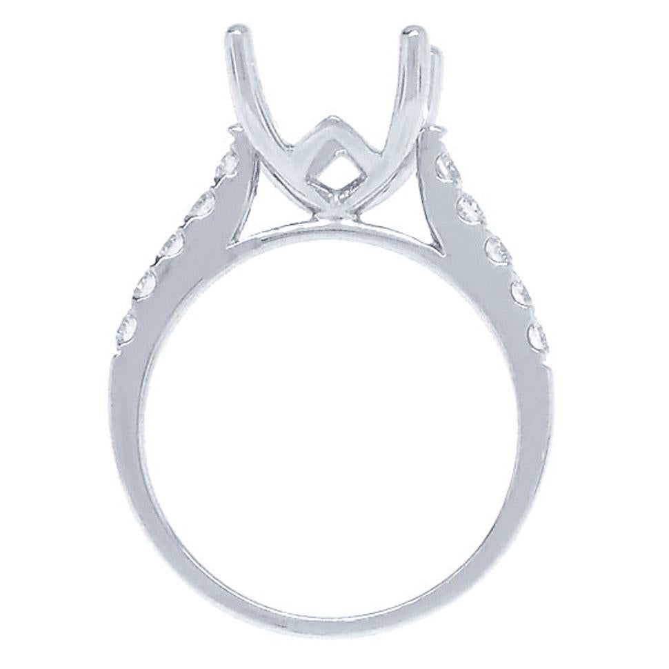 14k White Gold Diamond Semi-mount Ring - 0.43ct
