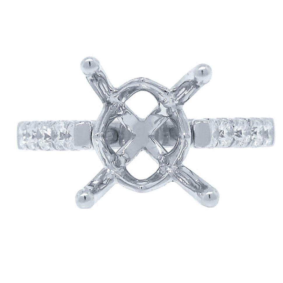 14k White Gold Diamond Semi-mount Ring - 0.43ct