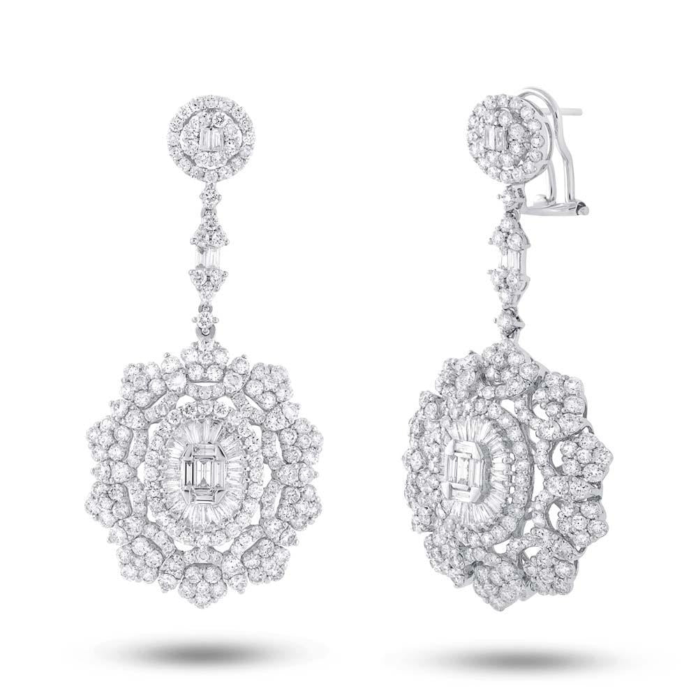 18k White Gold Diamond Earring - 9.34ct