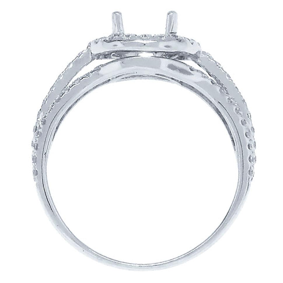 14k White Gold Diamond Semi-mount Ring - 0.54ct