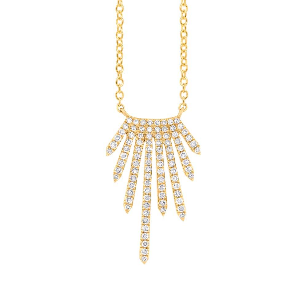 14k Yellow Gold Diamond Necklace - 0.24ct