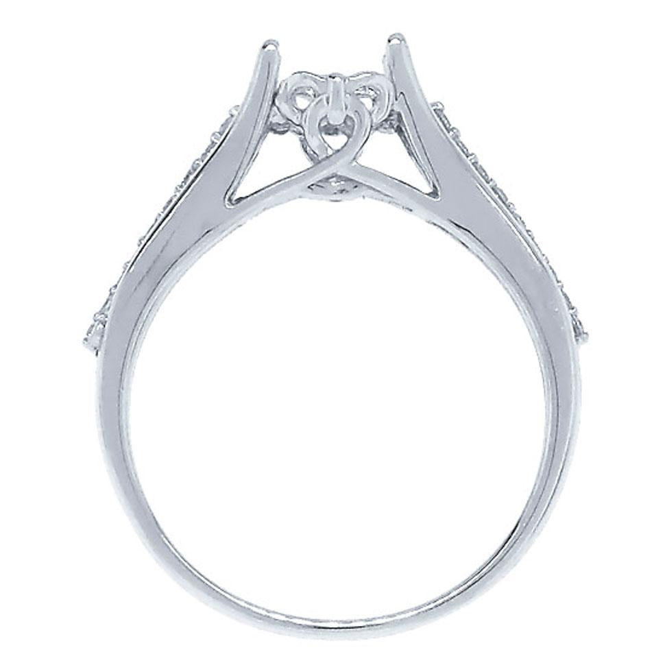 14k White Gold Diamond Semi-mount Ring - 0.09ct