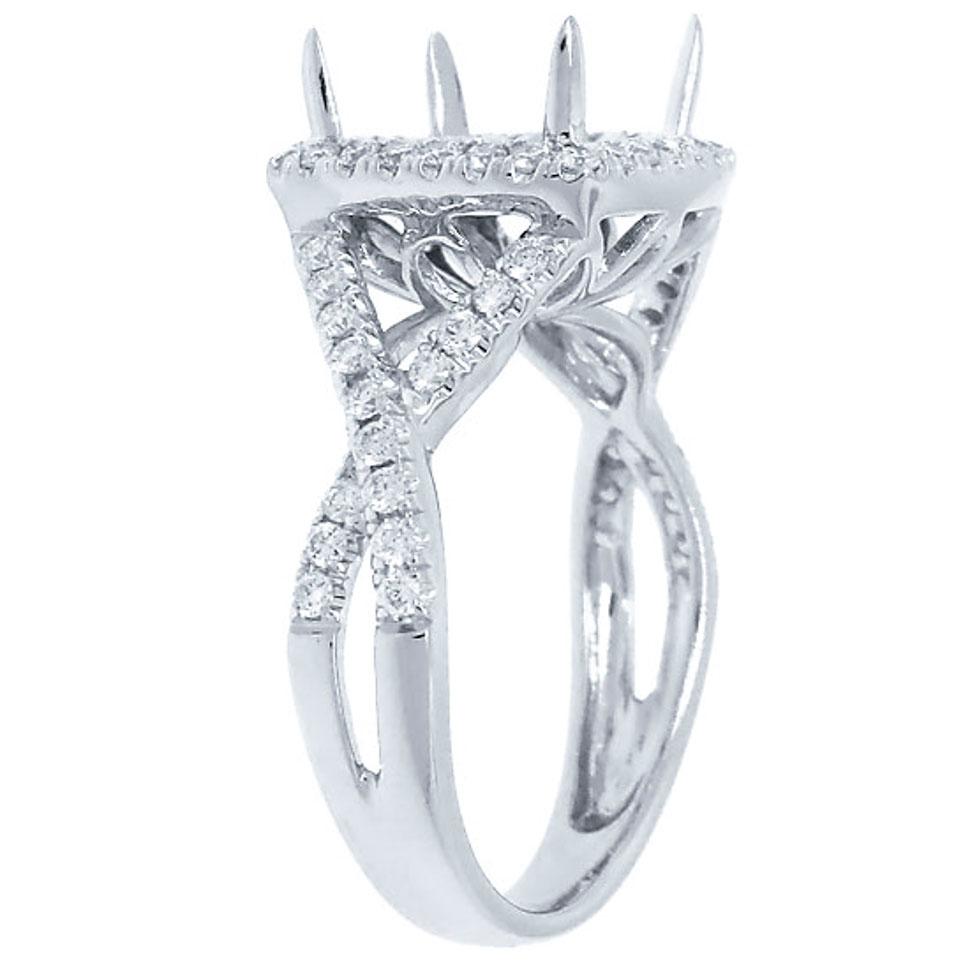 18k White Gold Diamond Semi-mount Ring - 0.53ct