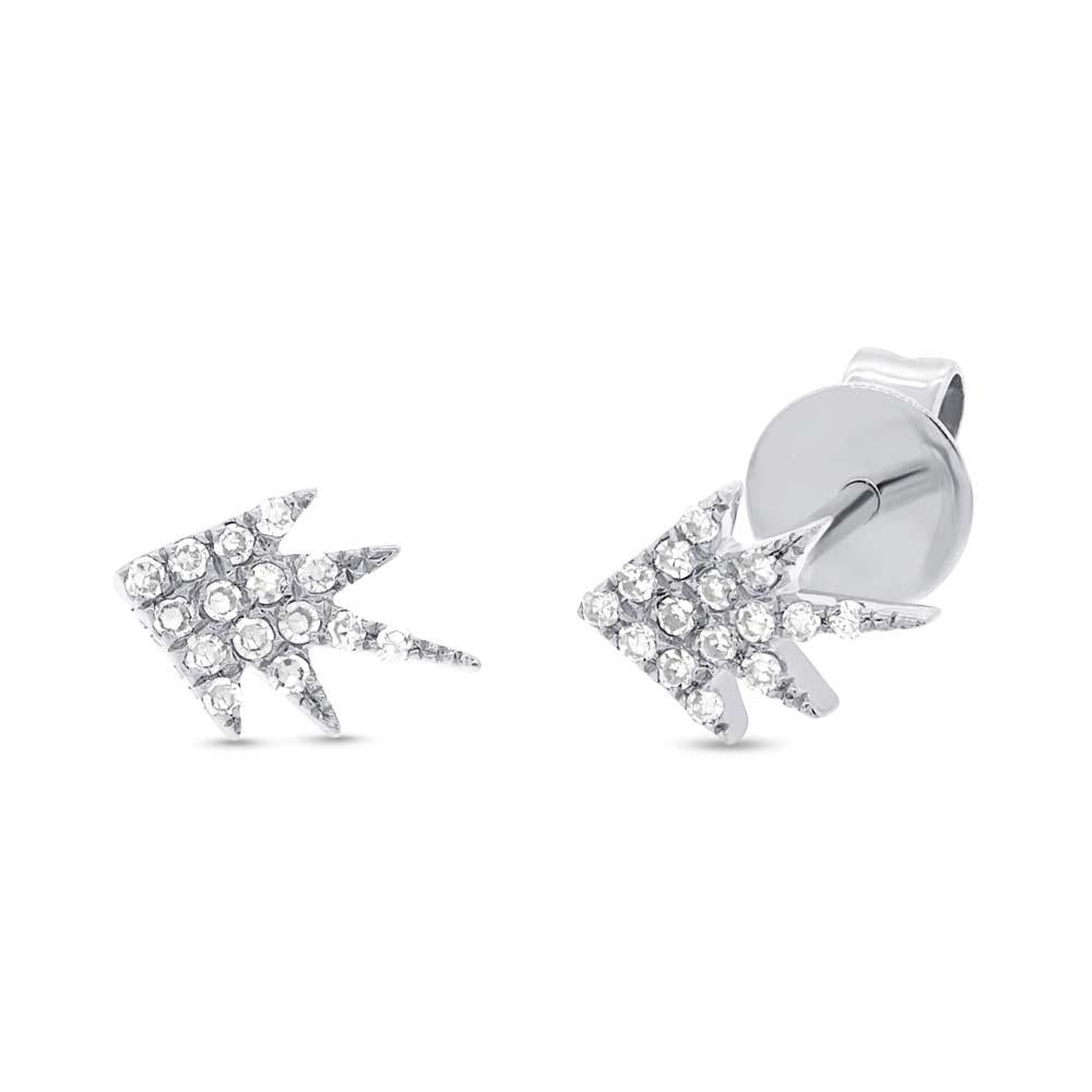 14k White Gold Diamond Stud Earring - 0.08ct