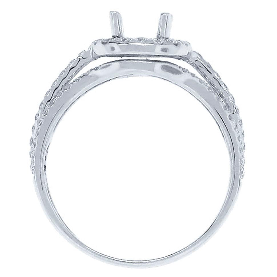 14k White Gold Diamond Semi-mount Ring - 0.43ct