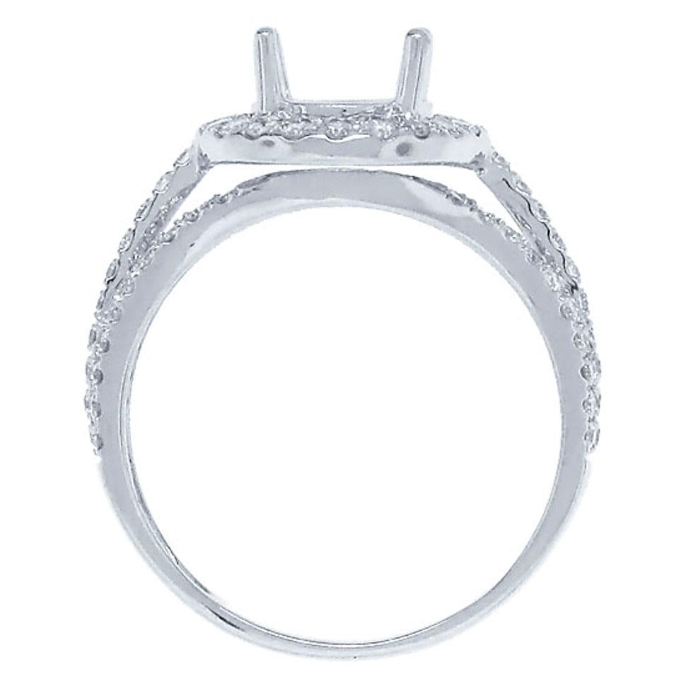 14k White Gold Diamond Semi-mount Ring - 0.60ct