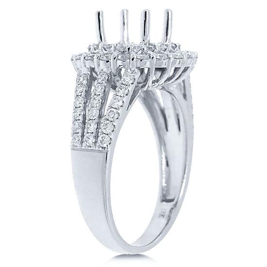 18k White Gold Diamond Semi-mount Ring - 0.97ct