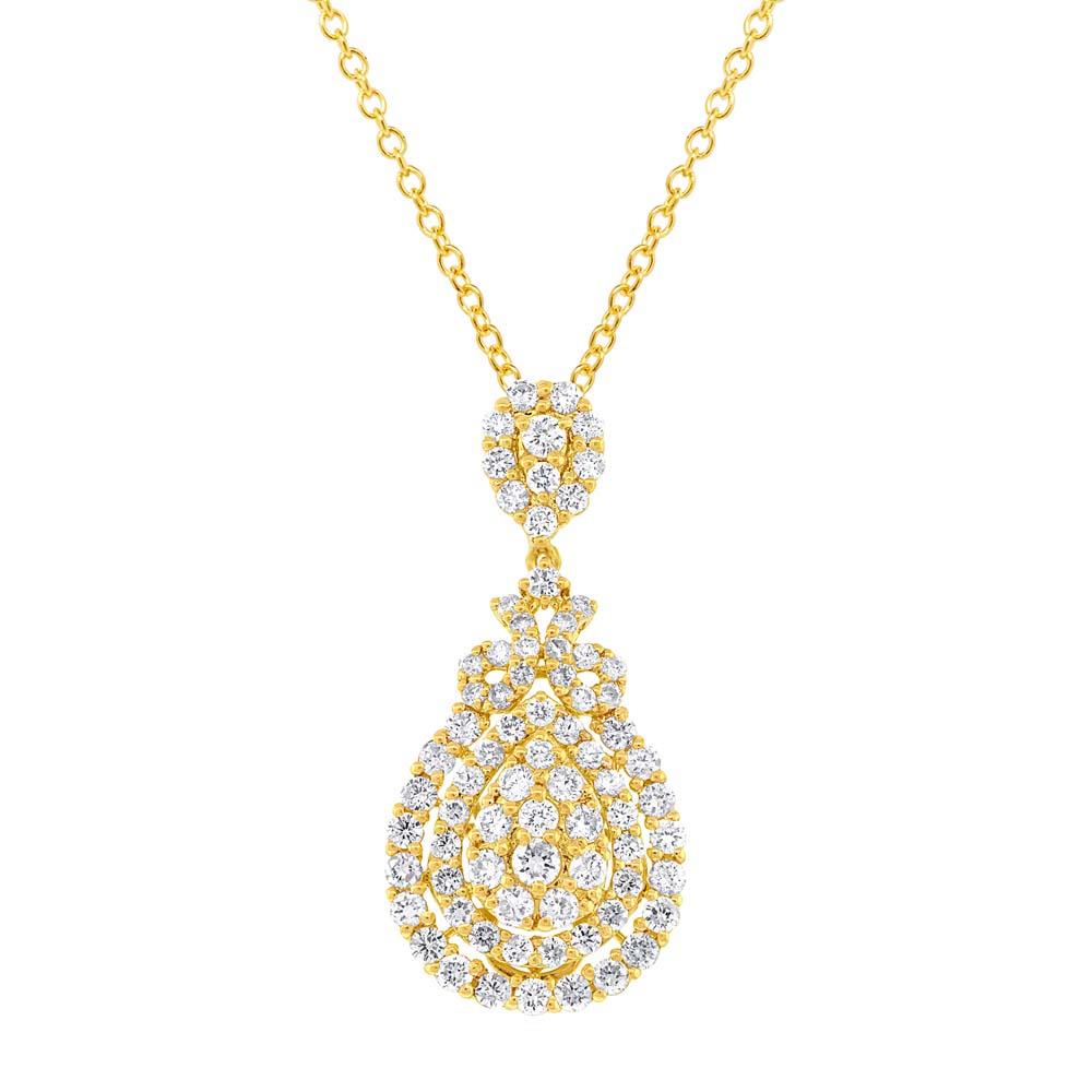 18k Yellow Gold Diamond Pendant - 1.96ct