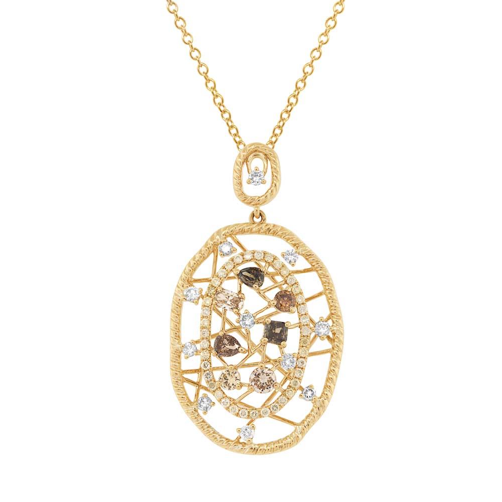 18k Yellow Gold Fancy Color Diamond Pendant - 1.20ct