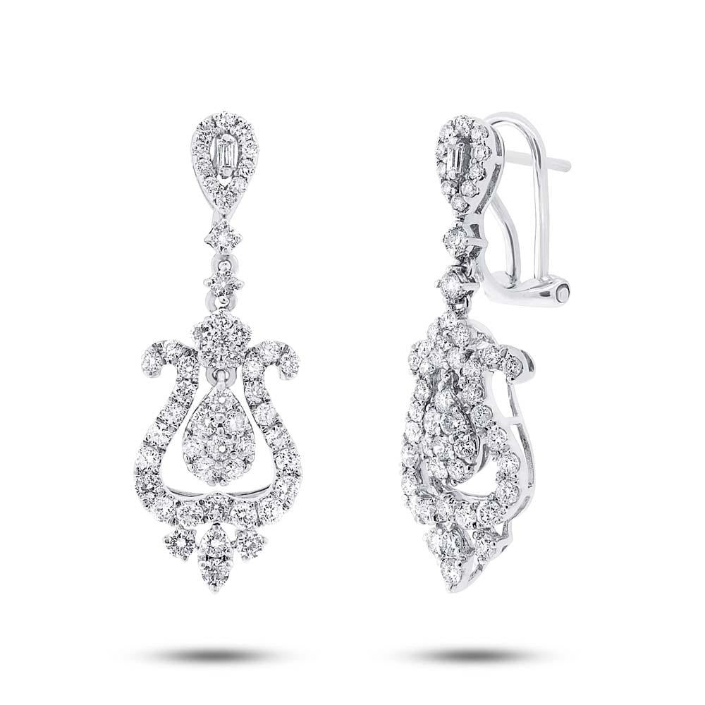 18k White Gold Diamond Earring - 1.98ct