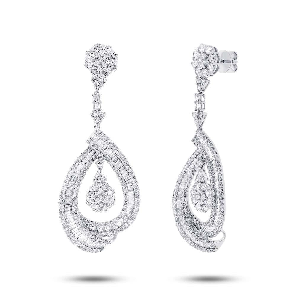 18k White Gold Diamond Earring - 7.76ct