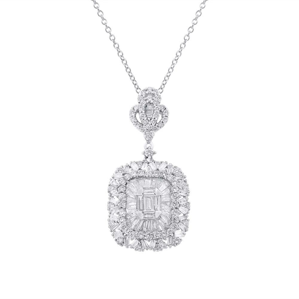 18k White Gold Diamond Pendant - 2.32ct