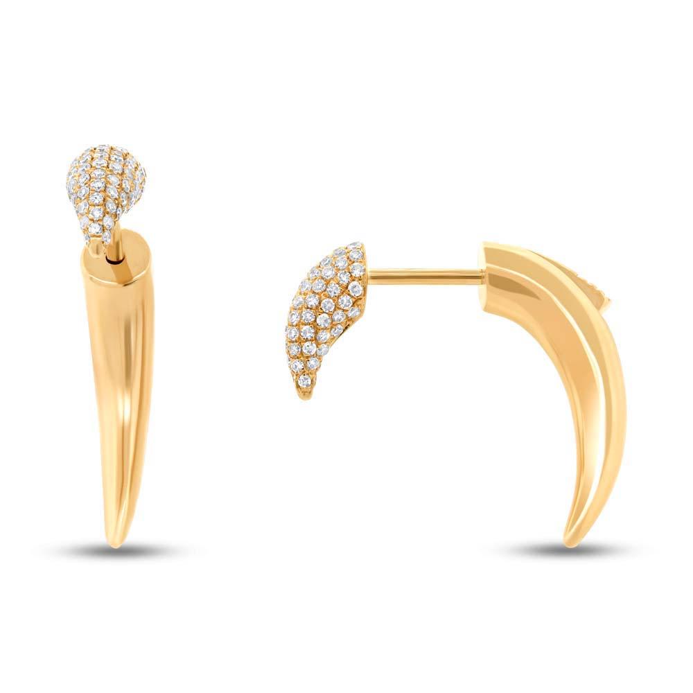 14k Yellow Gold Diamond Earring - 0.36ct