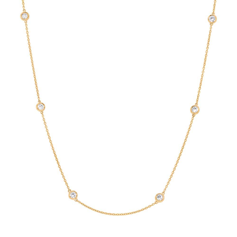 14k Yellow Gold 18'' Diamonds By The Yard Chain - 1.02ct