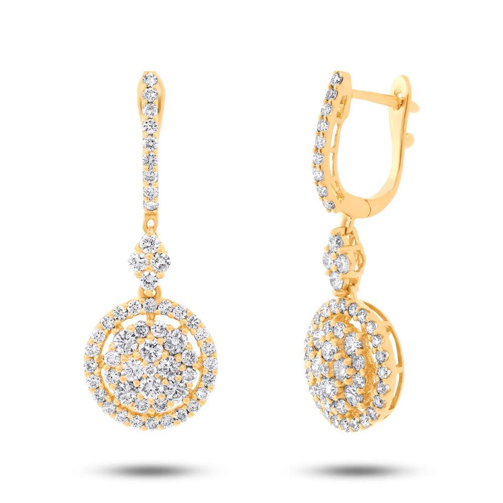 18k Yellow Gold Diamond Earring - 1.81ct