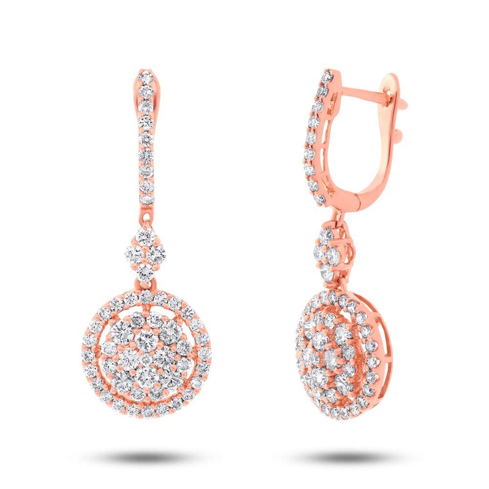 18k Rose Gold Diamond Earring - 1.81ct