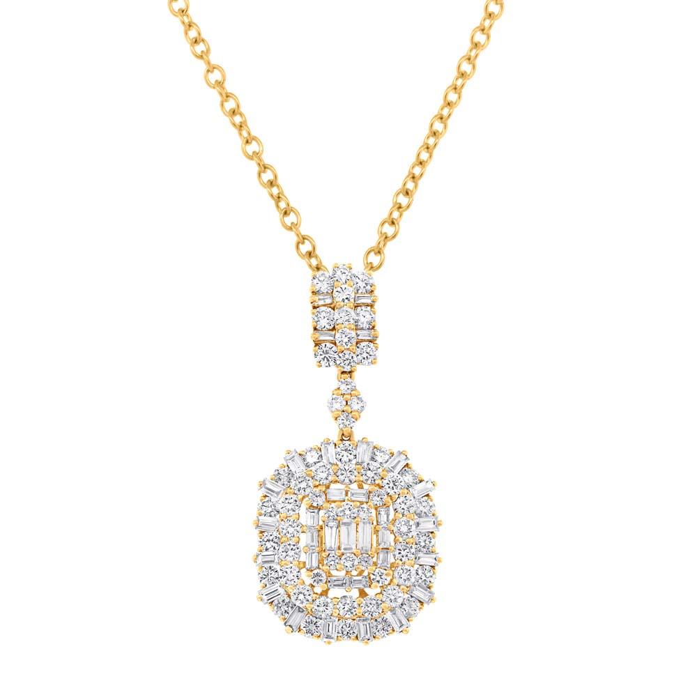 18k Yellow Gold Diamond Pendant - 3.31ct