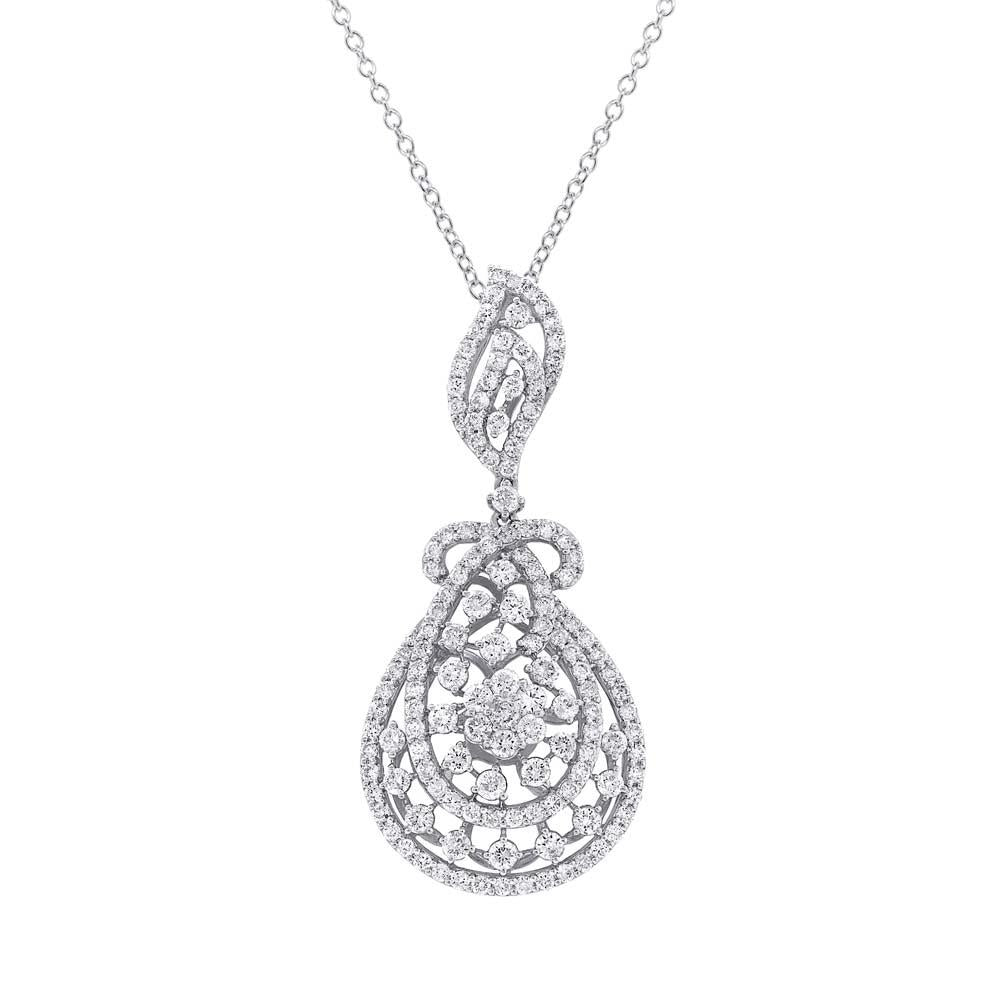 18k White Gold Diamond Pendant - 4.57ct