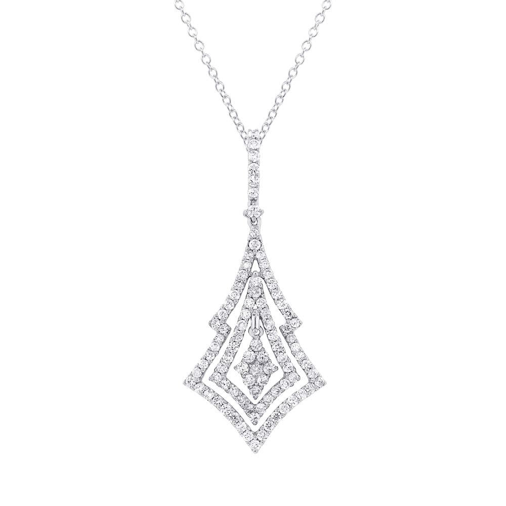 18k White Gold Diamond Pendant - 1.61ct