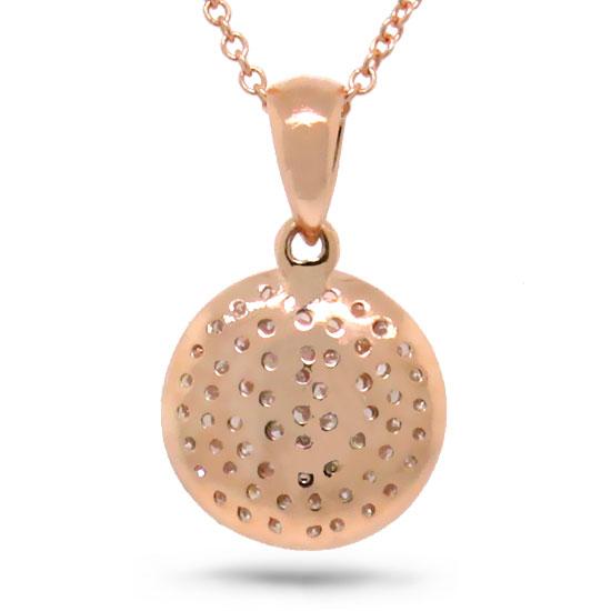 18k Rose Gold Diamond Pave Pendant - 0.17ct