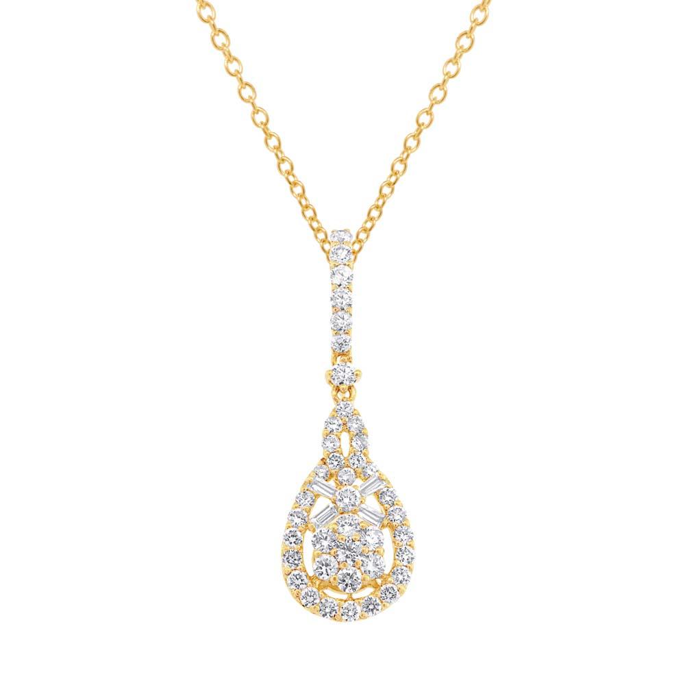 18k Yellow Gold Diamond Pendant - 0.93ct