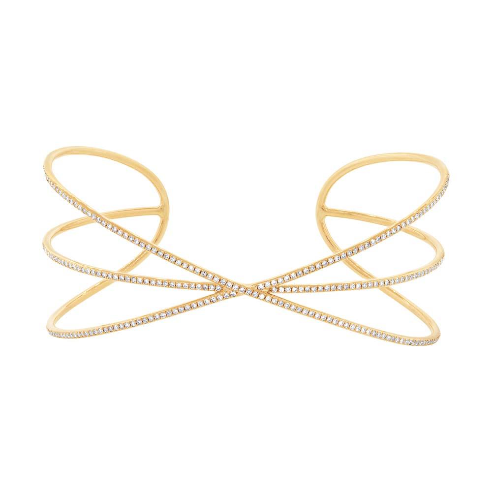 14k Yellow Gold Diamond Bangle - 0.44ct