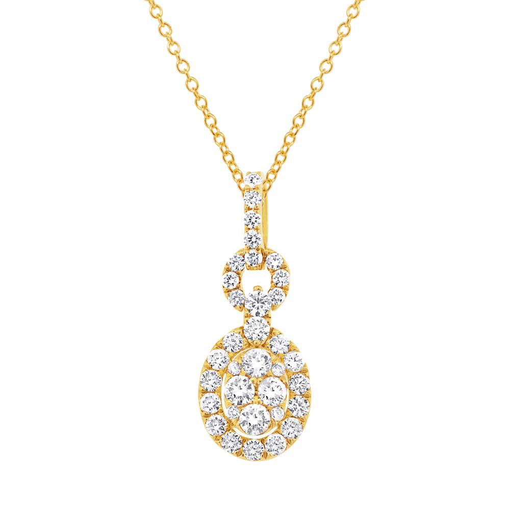 18k Yellow Gold Diamond Pendant - 0.86ct