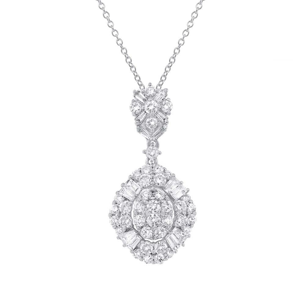 18k White Gold Diamond Pendant - 1.49ct
