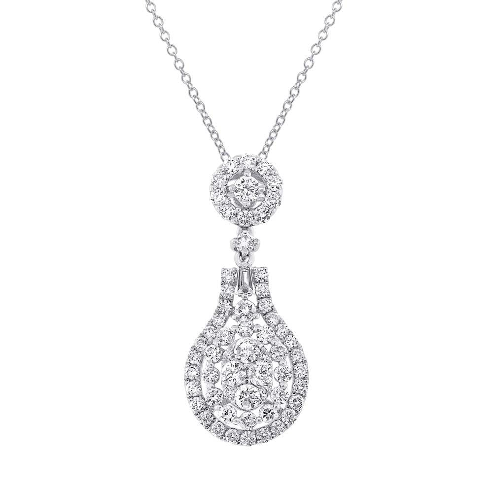 18k White Gold Diamond Pendant - 1.35ct