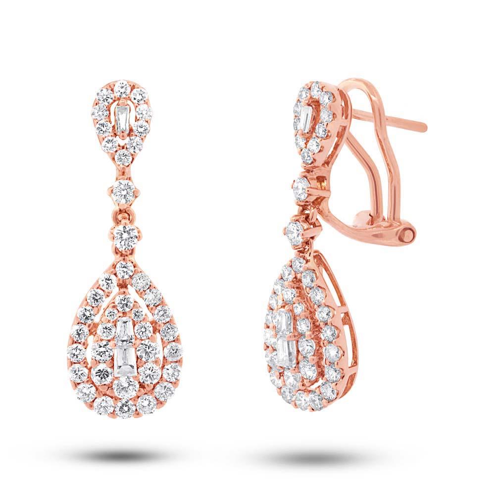 18k Rose Gold Diamond Earring - 1.41ct