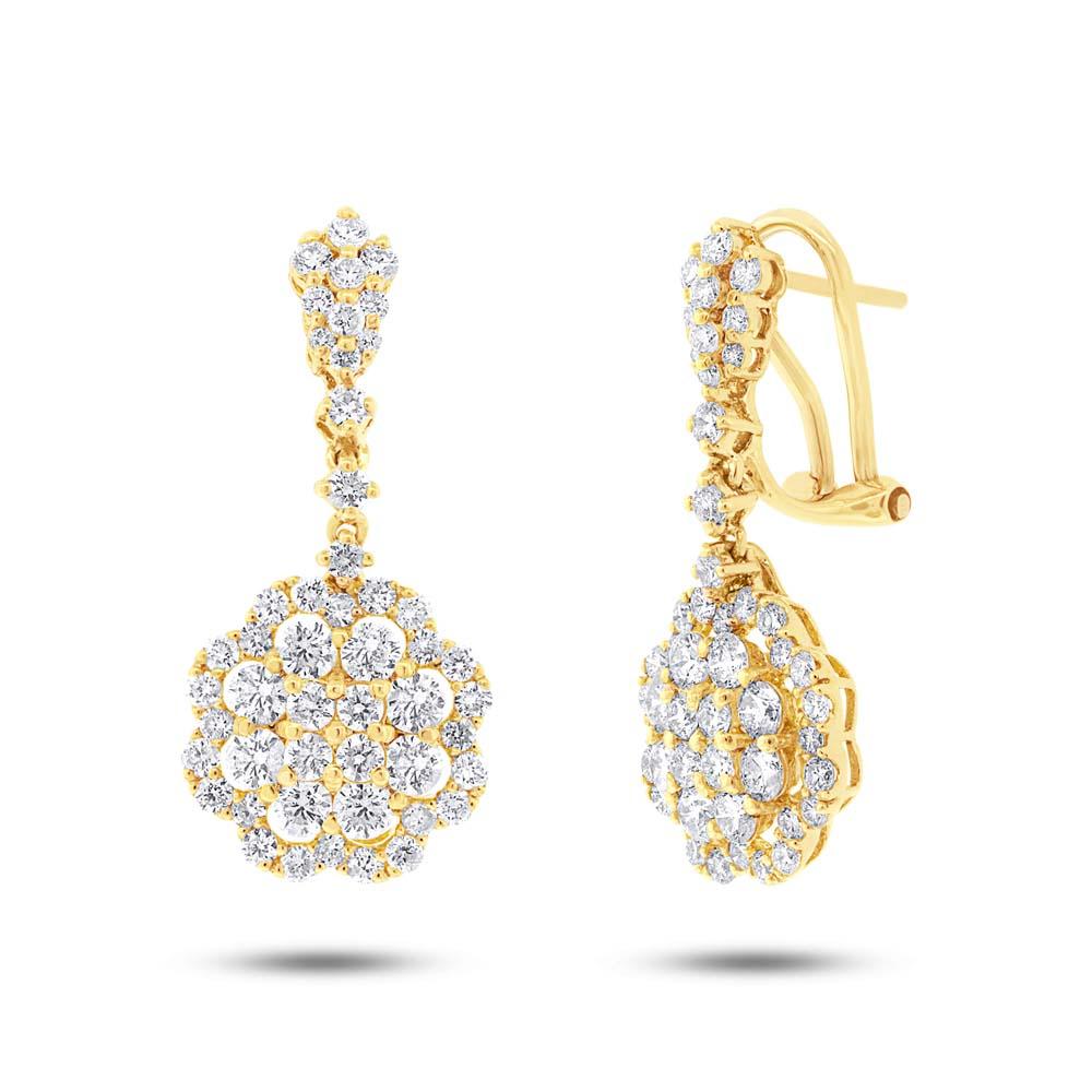 18k Yellow Gold Diamond Earring - 2.52ct