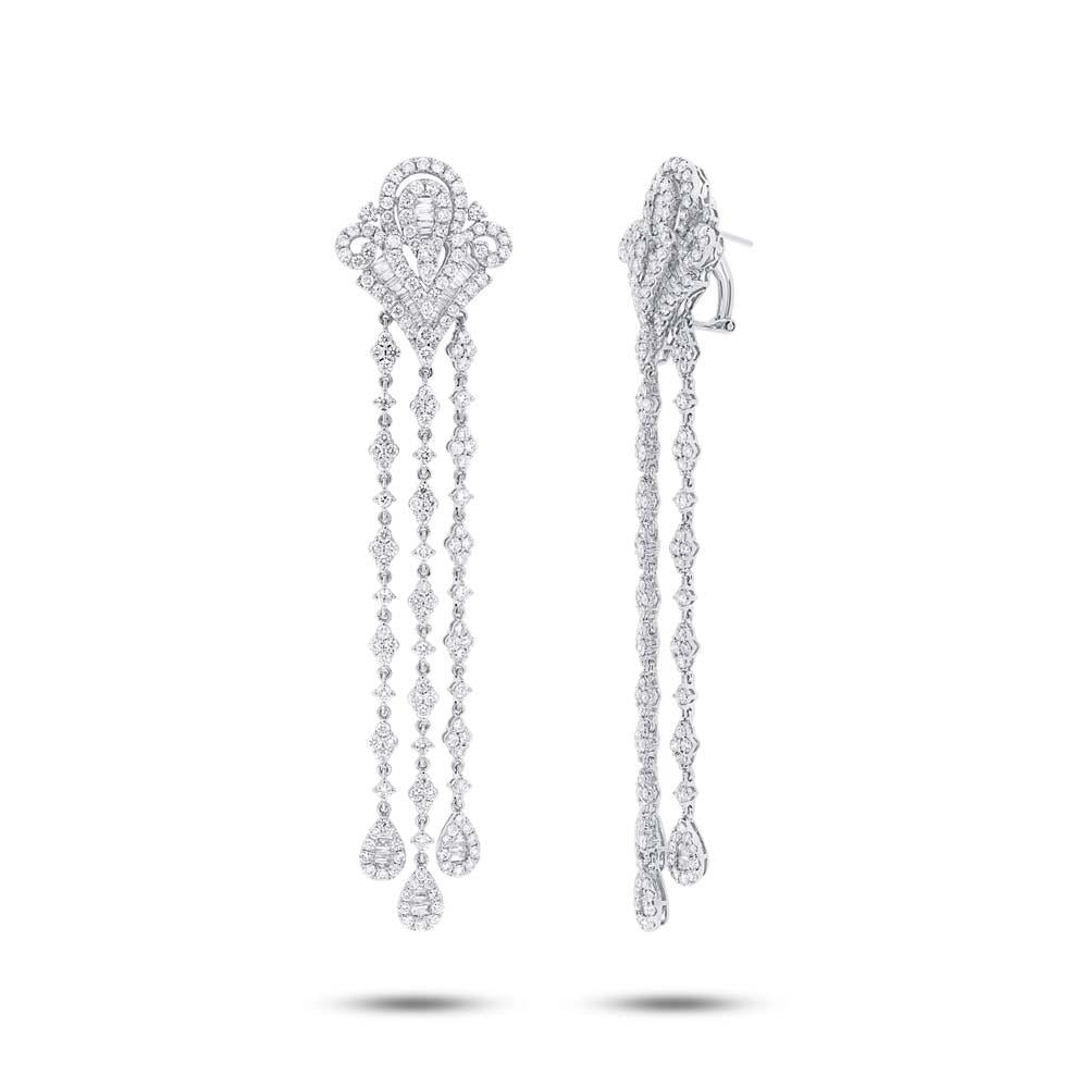 18k White Gold Diamond Chandelier Earring - 11.09ct