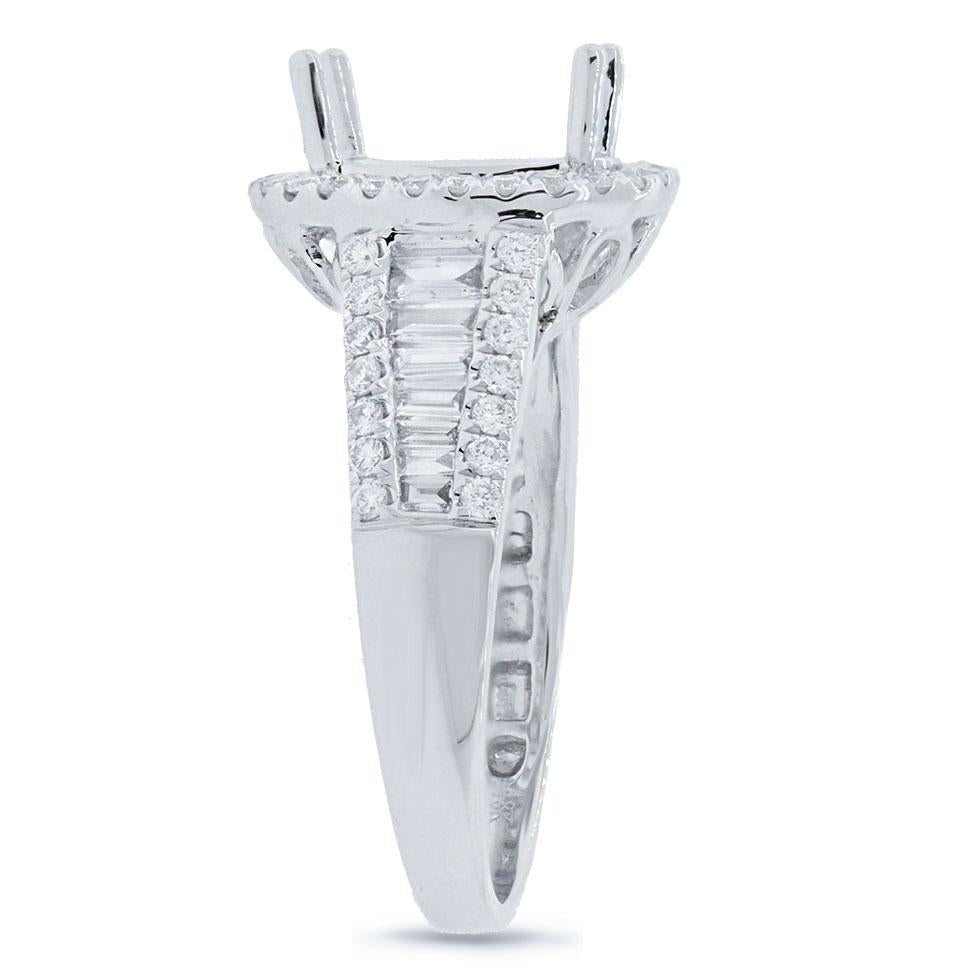 18k White Gold Diamond Semi-mount Ring - 0.74ct