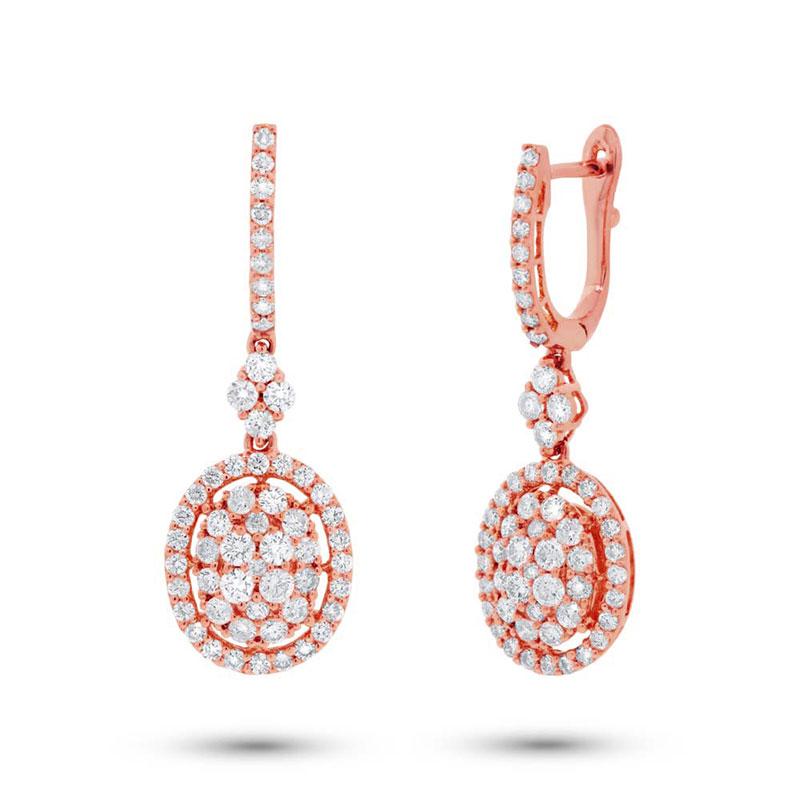 18k Rose Gold Diamond Earring - 1.70ct