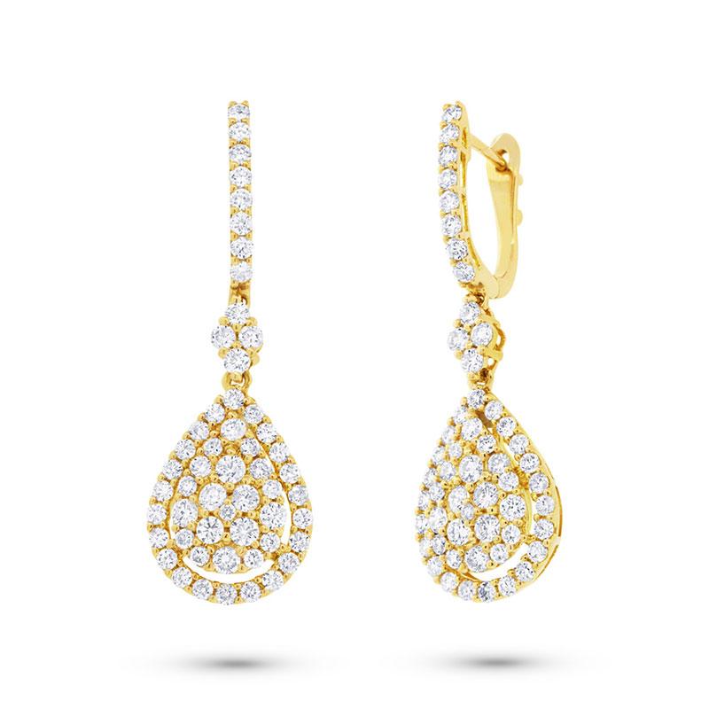 18k Yellow Gold Diamond Earring - 1.87ct