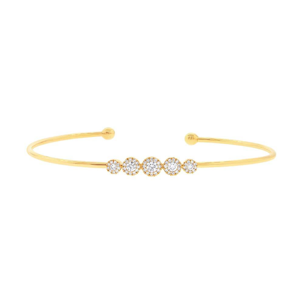 14k Yellow Gold Diamond Bangle - 0.37ct