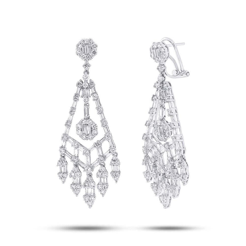 18k White Gold Diamond Earring - 4.41ct