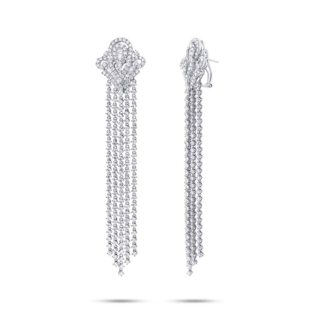 18k White Gold Diamond Chandelier Earring - 12.39ct
