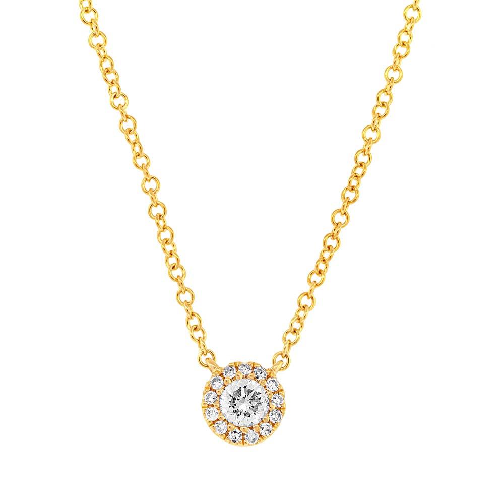 14k Yellow Gold Diamond Pendant - 0.14ct