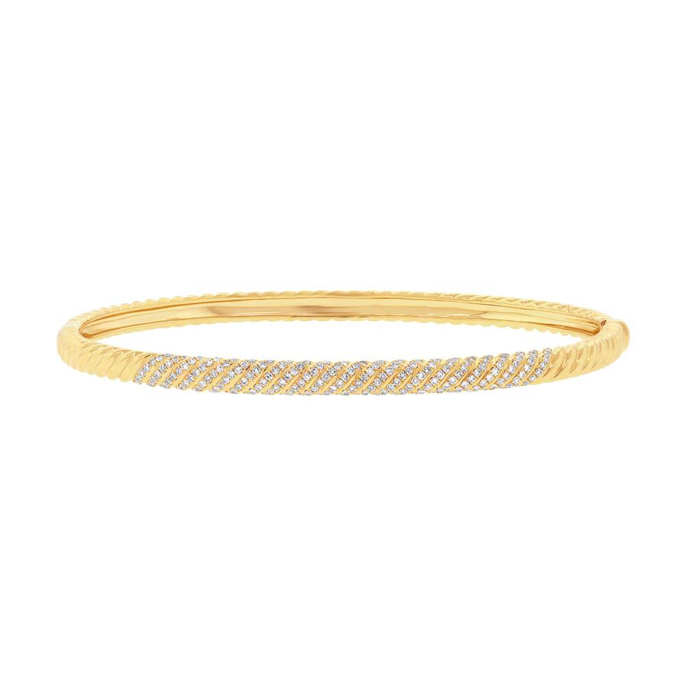 14k Yellow Gold Diamond Bangle - 0.48ct