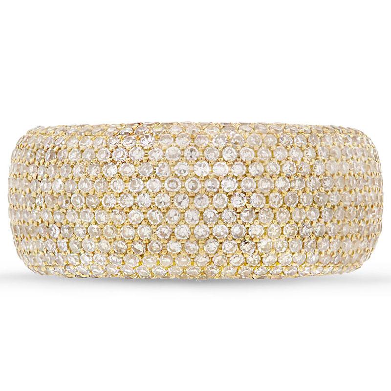 14k Yellow Gold Diamond Pave Lady's Ring - 0.87ct