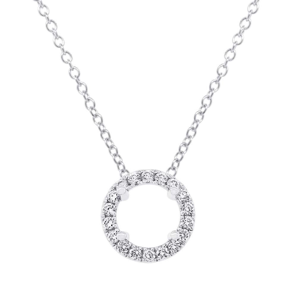 14k White Gold Diamond Semi-mount Pendant - 0.28ct