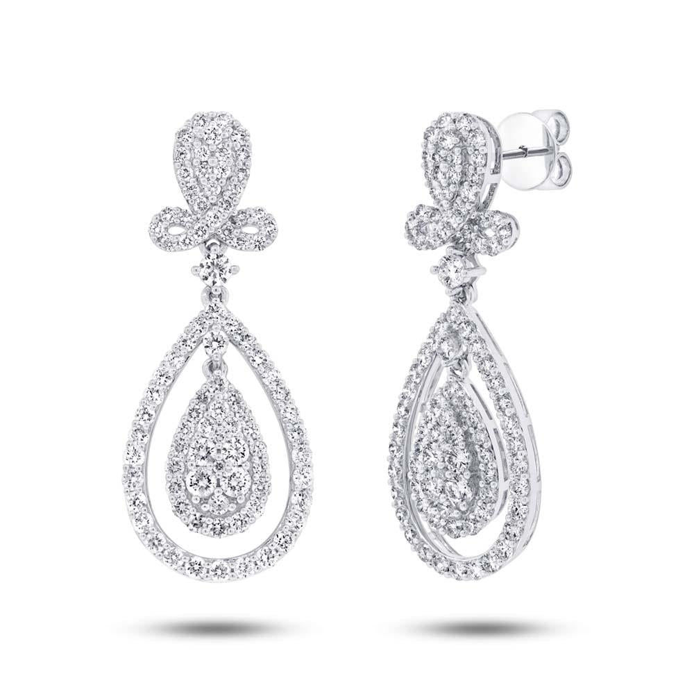 18k White Gold Diamond Earring - 3.26ct