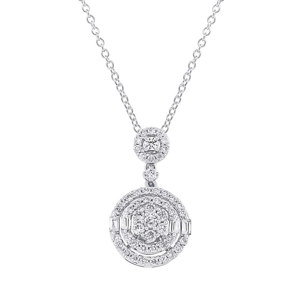 18k White Gold Diamond Pendant - 1.18ct