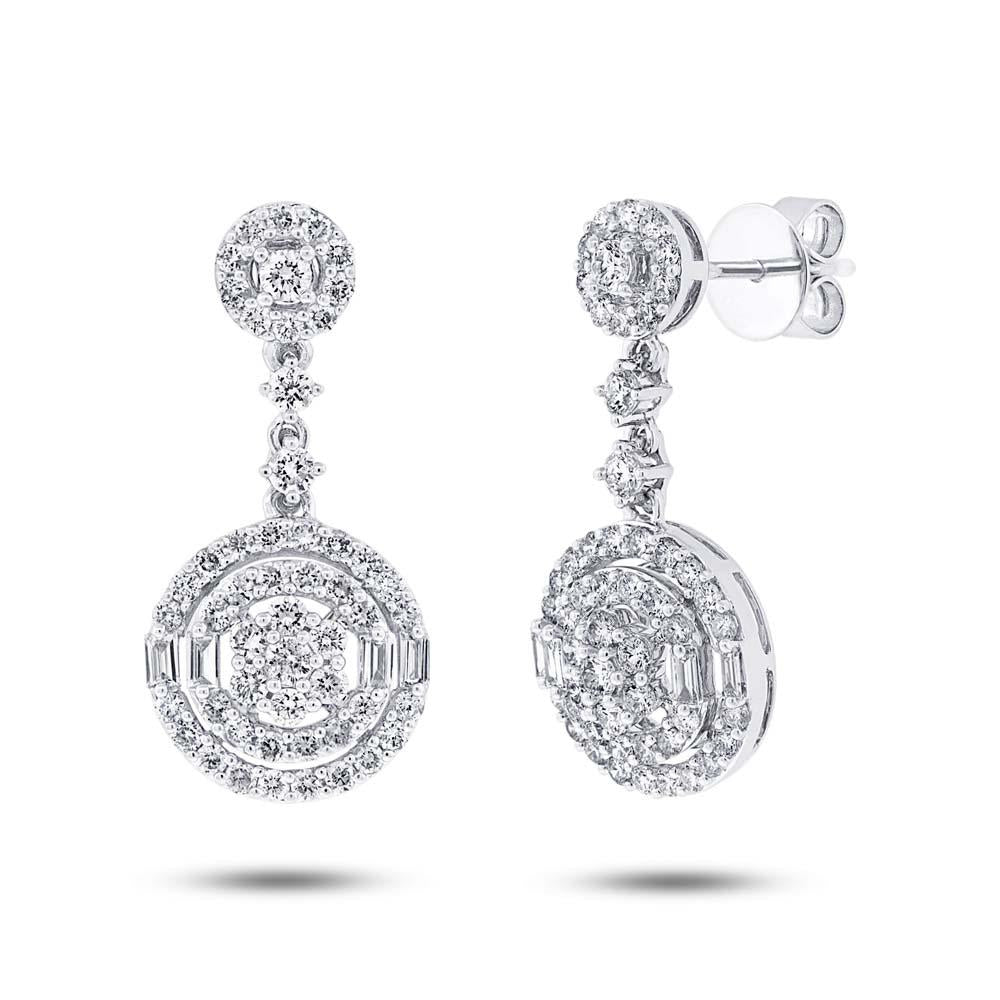 18k White Gold Diamond Earring - 1.57ct
